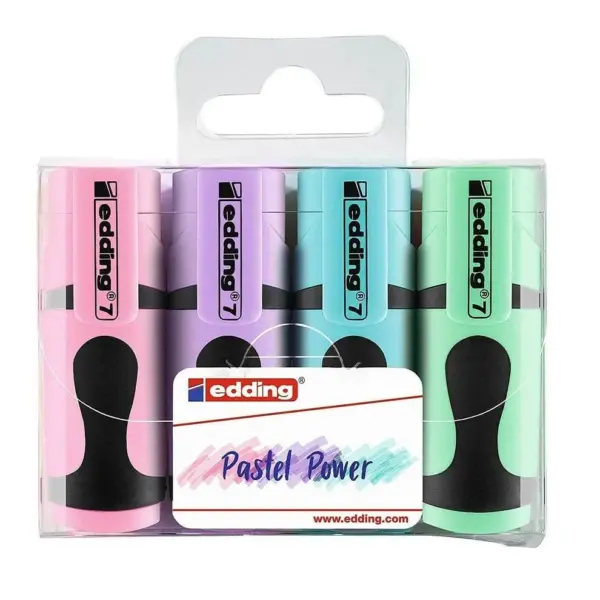 Set 4 Minidestacadores Edding E-7/4 Pastel