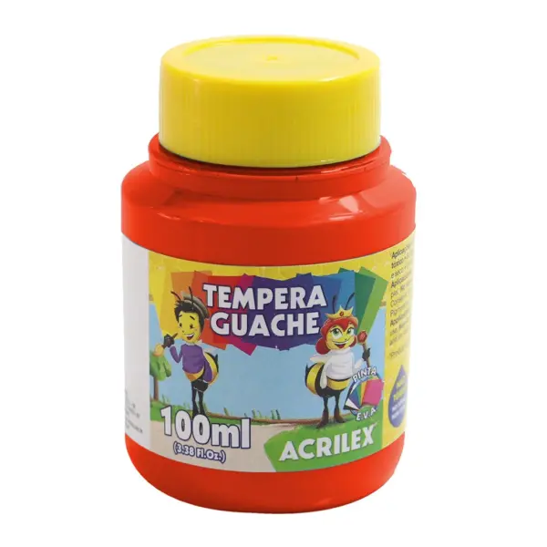 Tempera Guache Acrilex 100ml Rojo Fuego 02010/507
