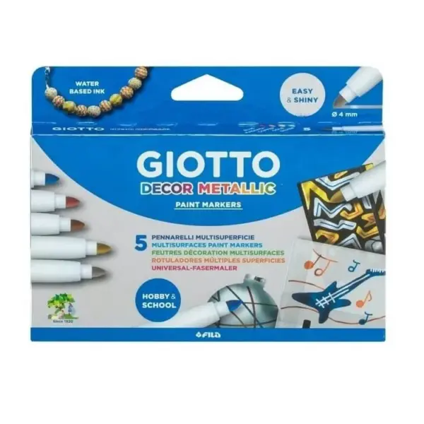 Marcadores Giotto Decor Metal 5 Colores 52901