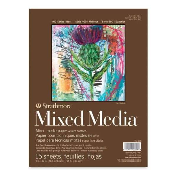 Pad Mixed Media Serie 400 Strathmore 22,9x30,5cm. 300g/m2 15 Hojas