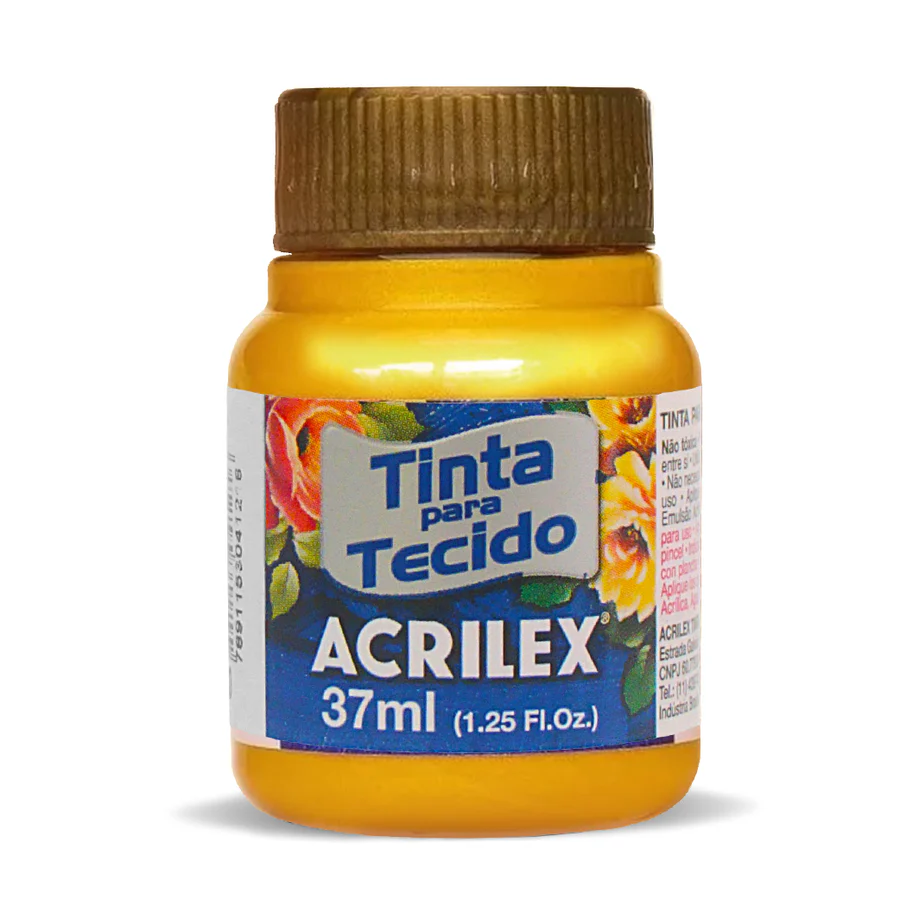 7891153043036 Pintura de Genero Metalizada Acrilex Amarillo 37ml - Image 1
