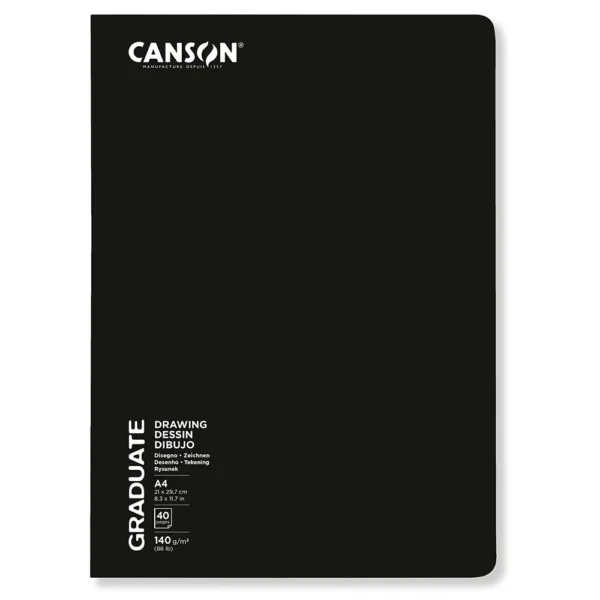 Book Canson Graduate Grapado para Boceto A4 140gr. 20 Hojas