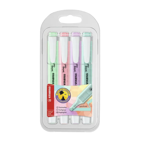 Set 4 Destacadores Swing Cool Pastel Stabilo
