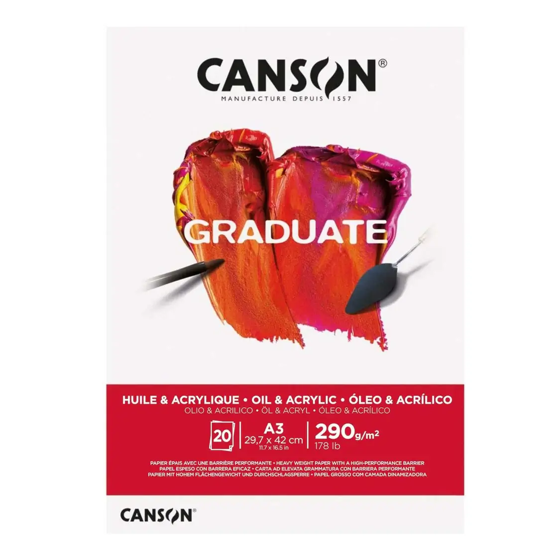 canson-graduate-block-oleo-acrilico-290-g-m2-20-hojas-a3-29-7-x-42-cm (1) Pad Graduate Oleo&Acrilico A3 Canson 20 Hjs. 290g. - Image 1