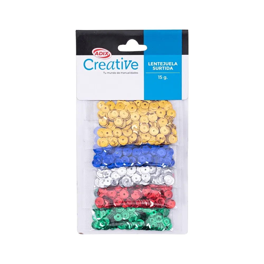 material-didactico-set-lentejuelas-creative Set Lentejuelas 15gr. 5 Colores Creative - Image 1