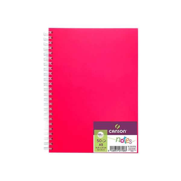 Cuaderno Canson Notes A5 14.8x21cm. 50 Hojas 120gr. Rosa