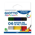 Tempera 6 Colores Giotto 15ml.